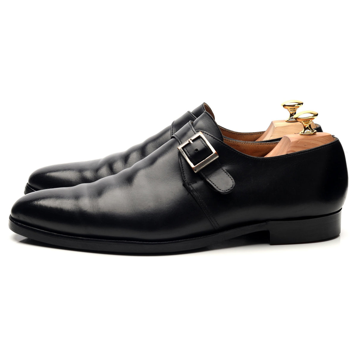 &#39;Monkton&#39; Black Leather Monk Strap UK 9.5 E