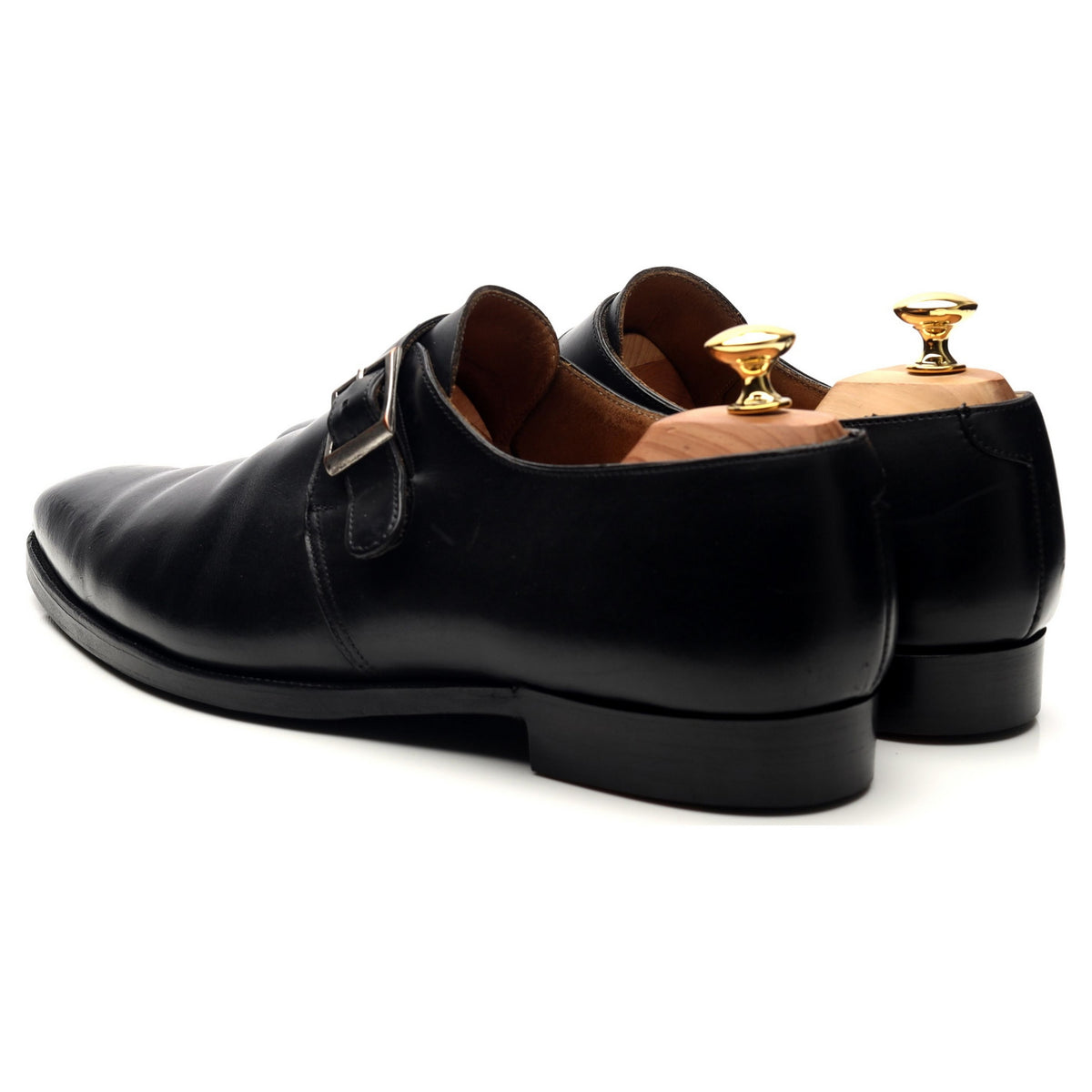 &#39;Monkton&#39; Black Leather Monk Strap UK 9.5 E