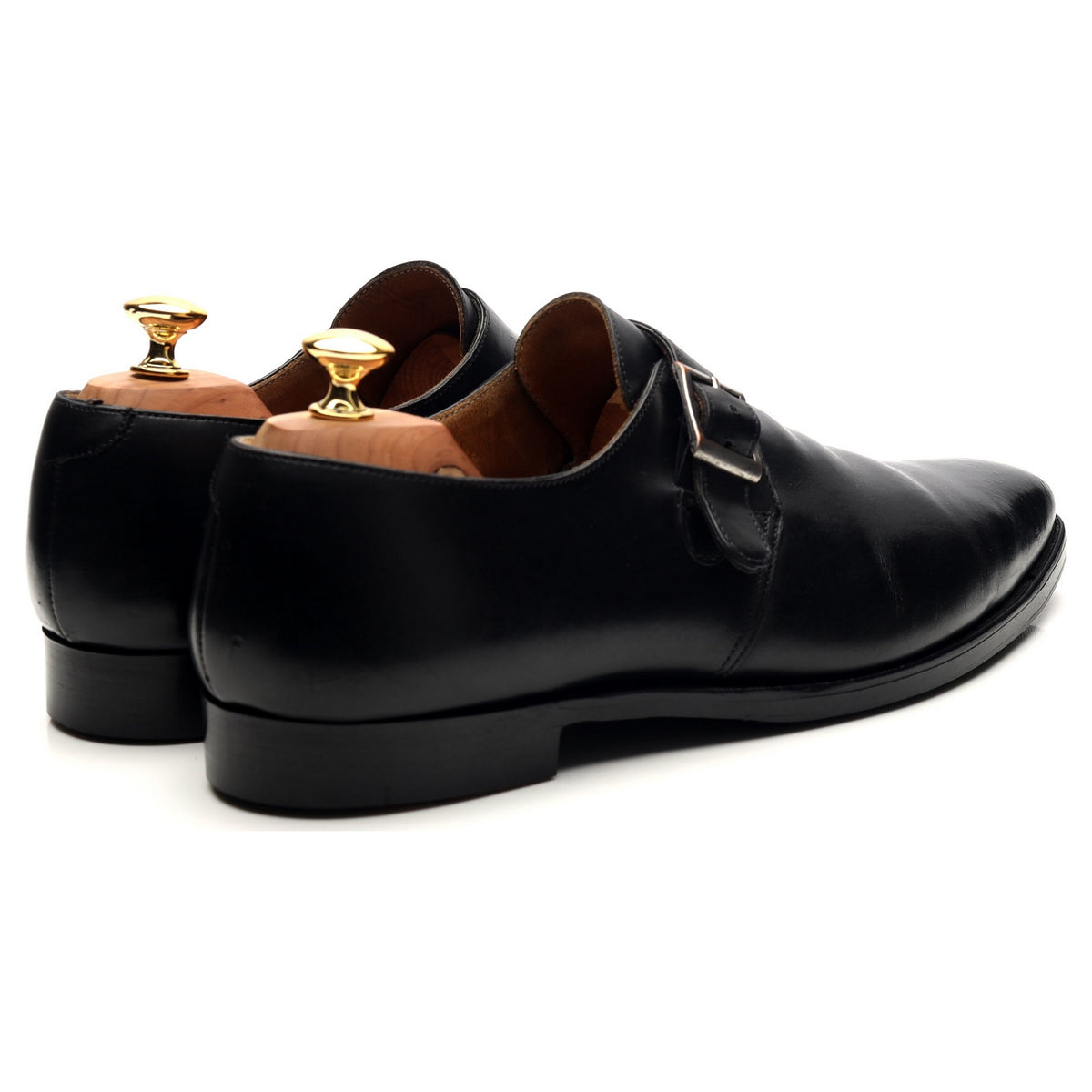 &#39;Monkton&#39; Black Leather Monk Strap UK 9.5 E