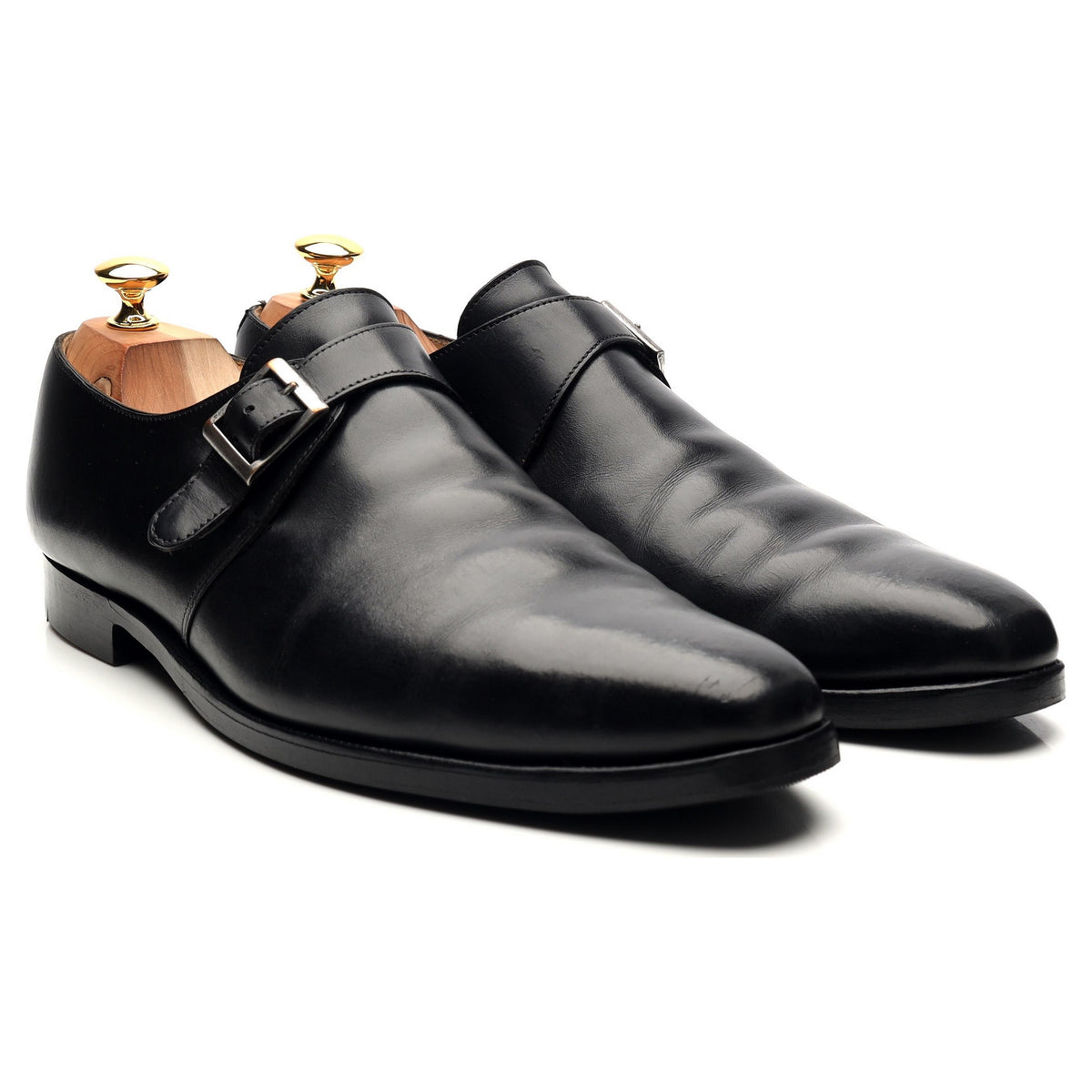 &#39;Monkton&#39; Black Leather Monk Strap UK 9.5 E