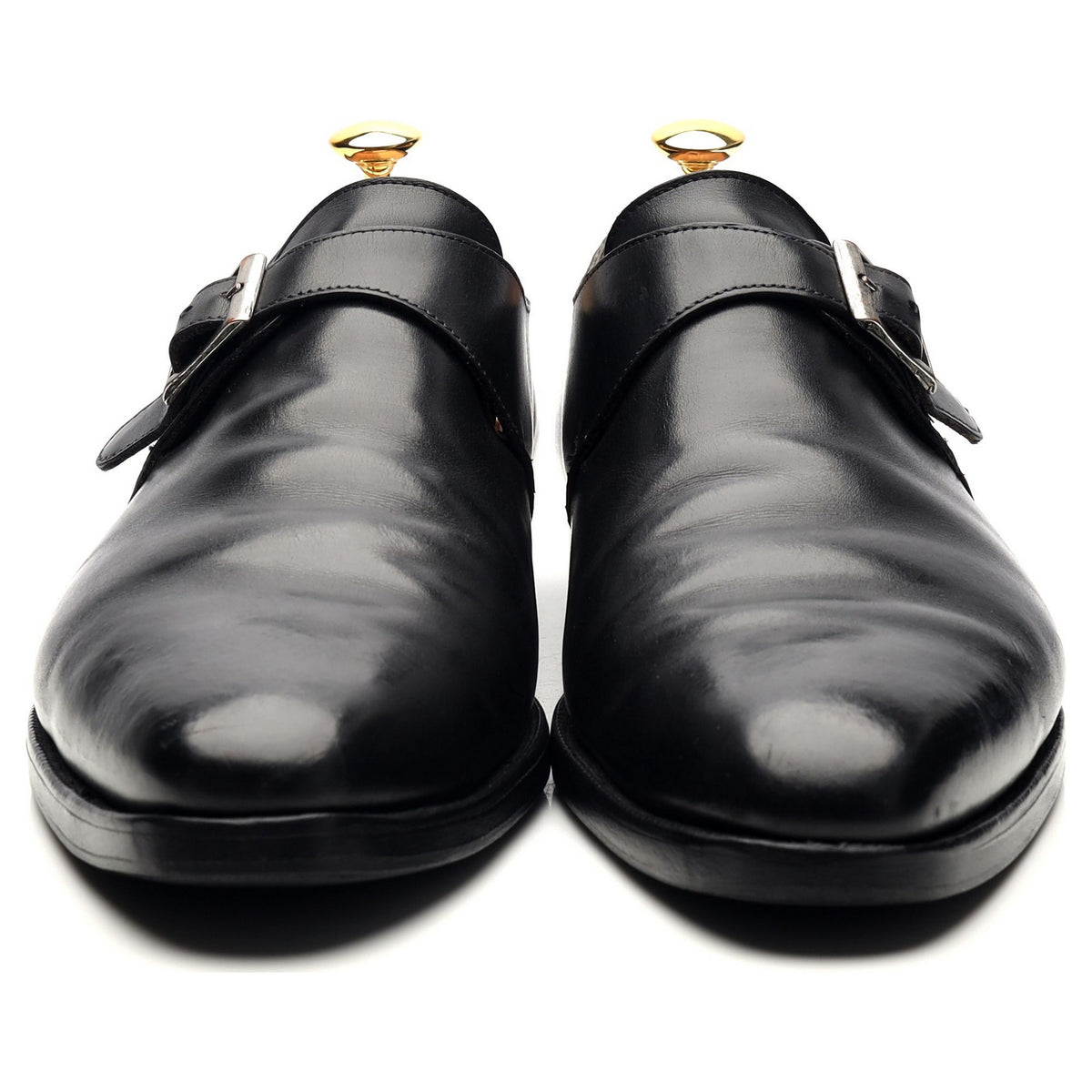 &#39;Monkton&#39; Black Leather Monk Strap UK 9.5 E