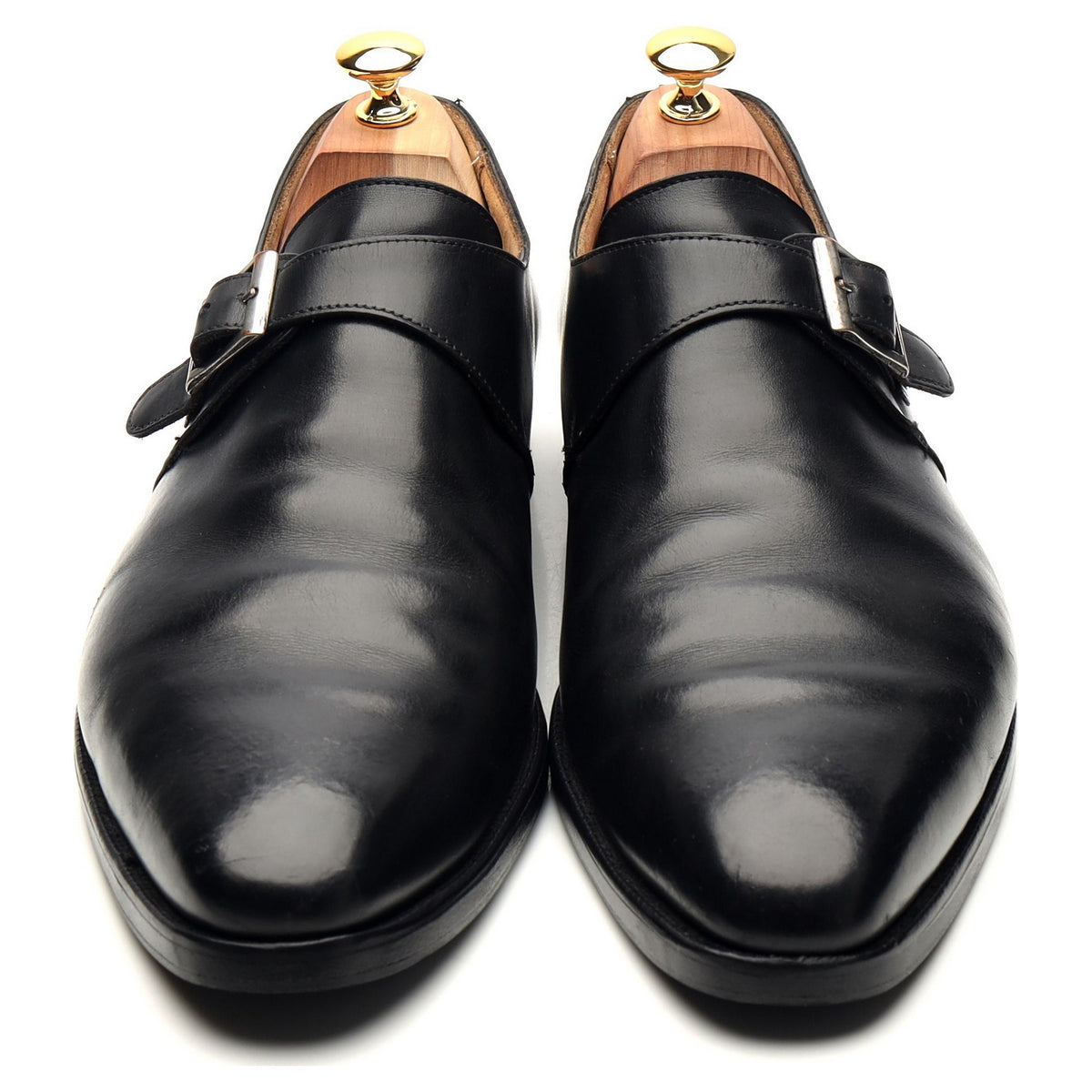 &#39;Monkton&#39; Black Leather Monk Strap UK 9.5 E