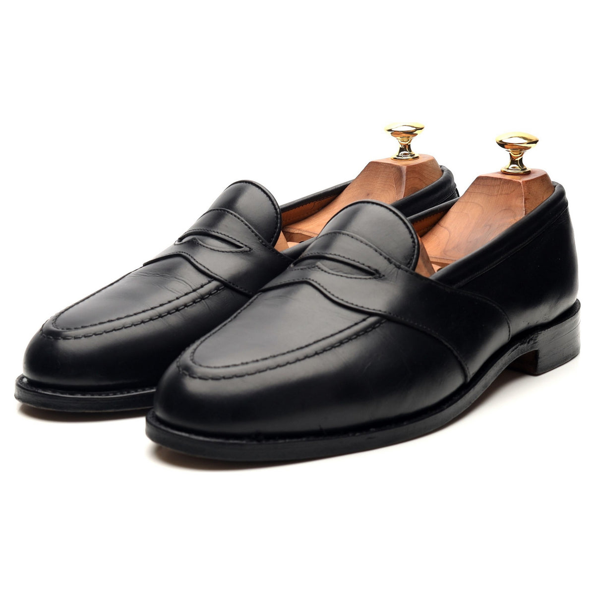 New &amp; Lingwood Black Leather Loafers UK 9.5 EX