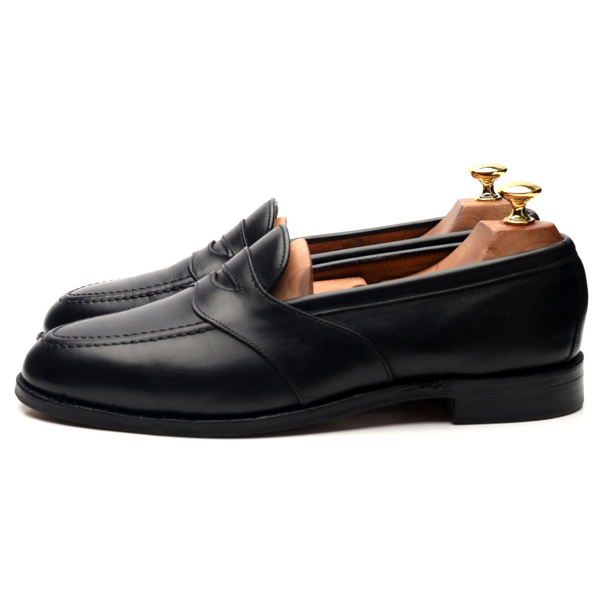 New &amp; Lingwood Black Leather Loafers UK 9.5 EX