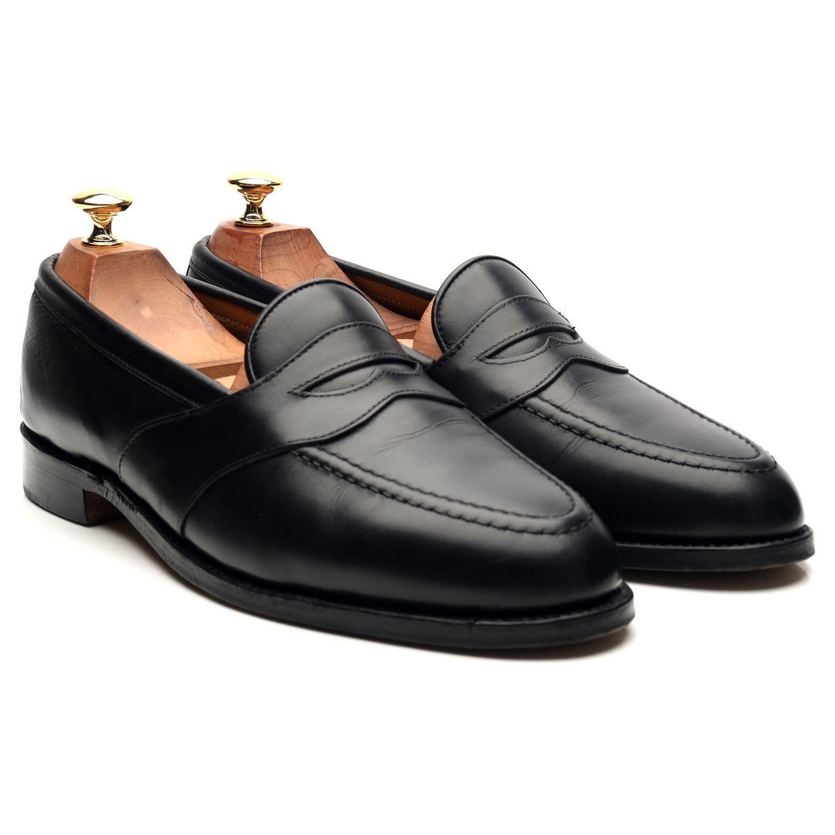 New &amp; Lingwood Black Leather Loafers UK 9.5 EX