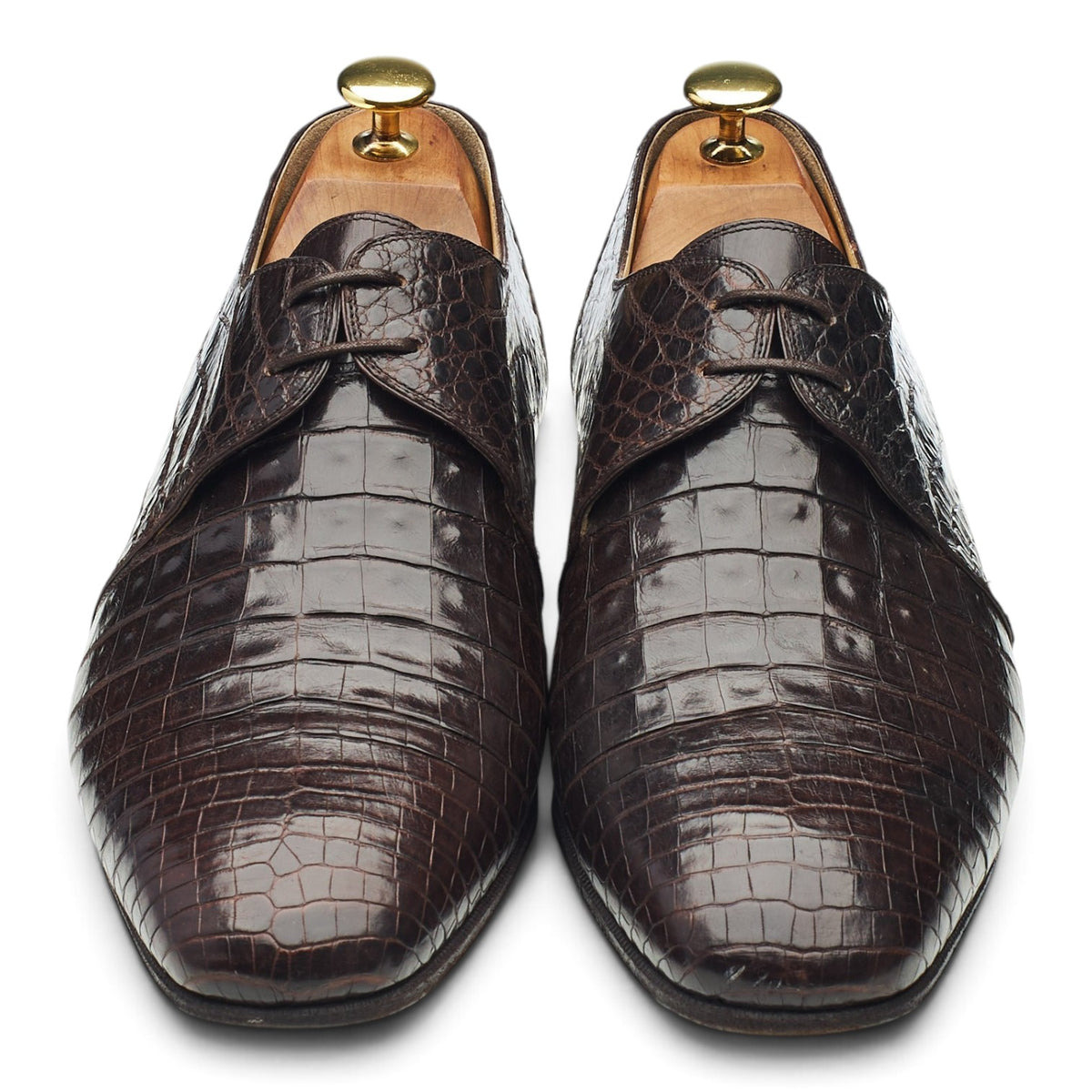 Dark Brown Alligator Leather Derby UK 8.5 US 9
