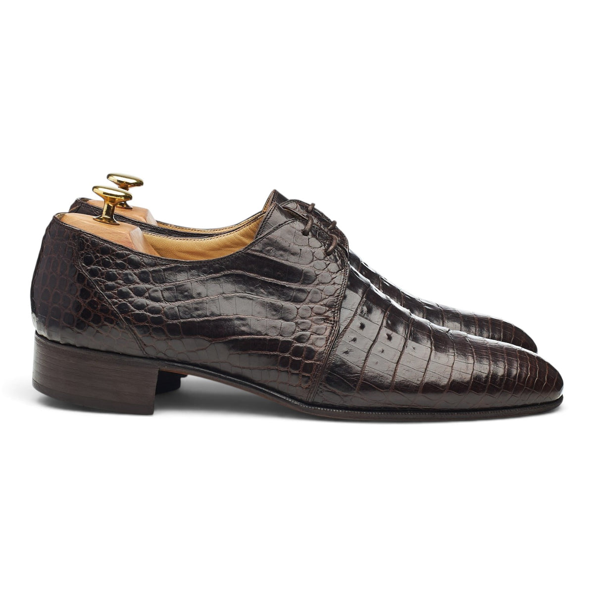 Dark Brown Alligator Leather Derby UK 8.5 US 9