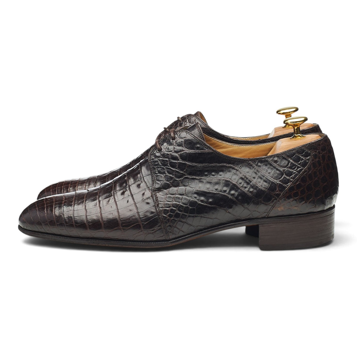 Dark Brown Alligator Leather Derby UK 8.5 US 9