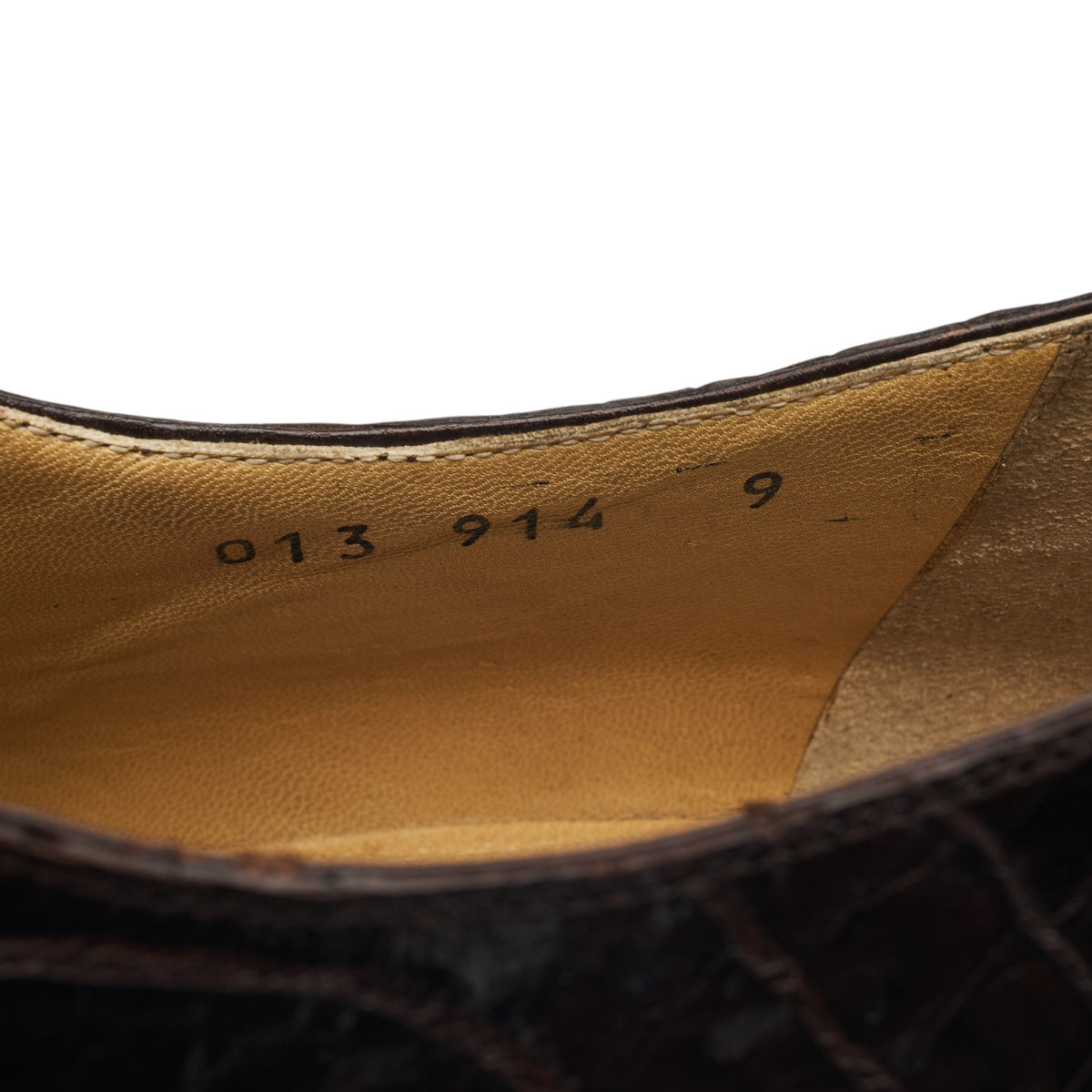 Dark Brown Alligator Leather Derby UK 8.5 US 9