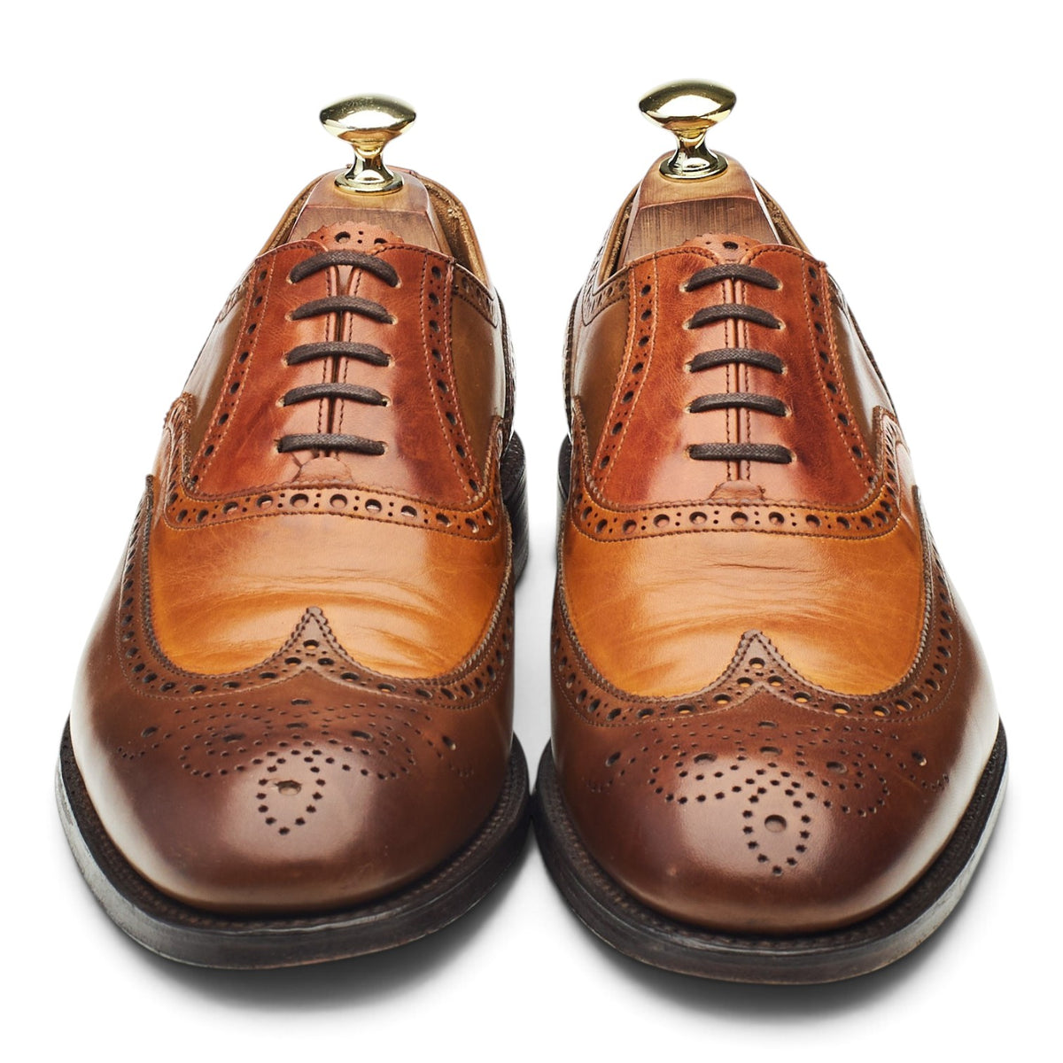 'James II' Multi Tan Brown Leather Brogues UK 7 F