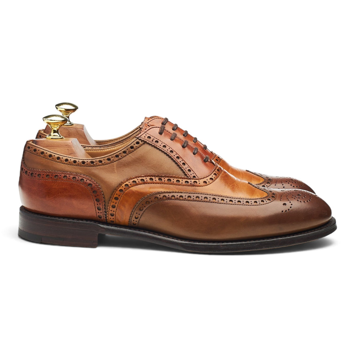 'James II' Multi Tan Brown Leather Brogues UK 7 F