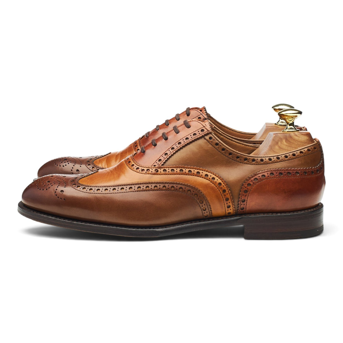'James II' Multi Tan Brown Leather Brogues UK 7 F