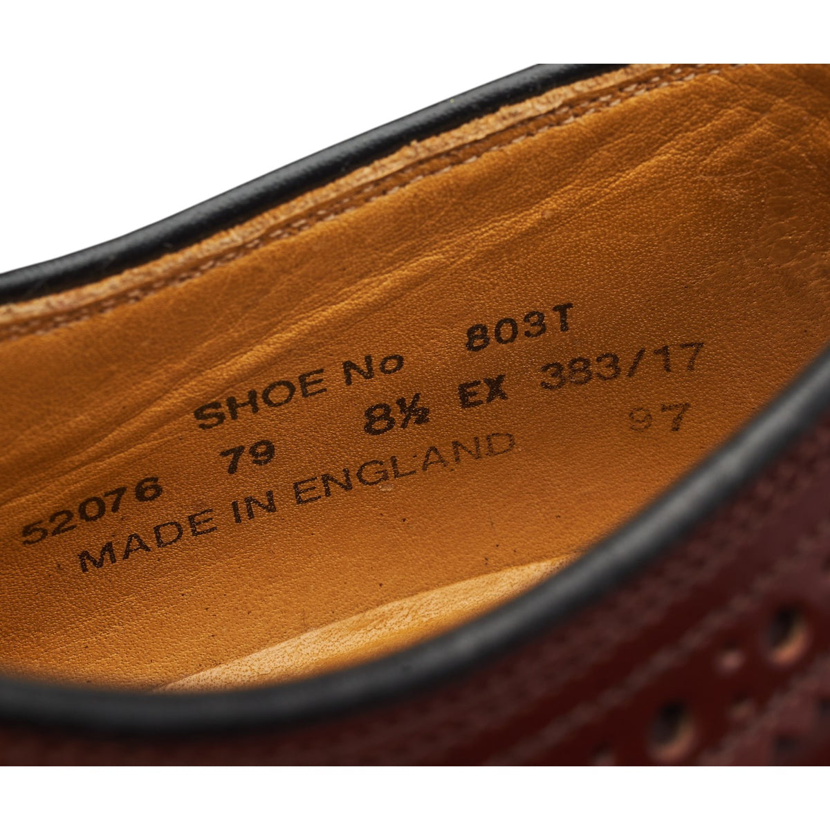 '803' Burgundy Leather Derby Brogues UK 8.5 EX