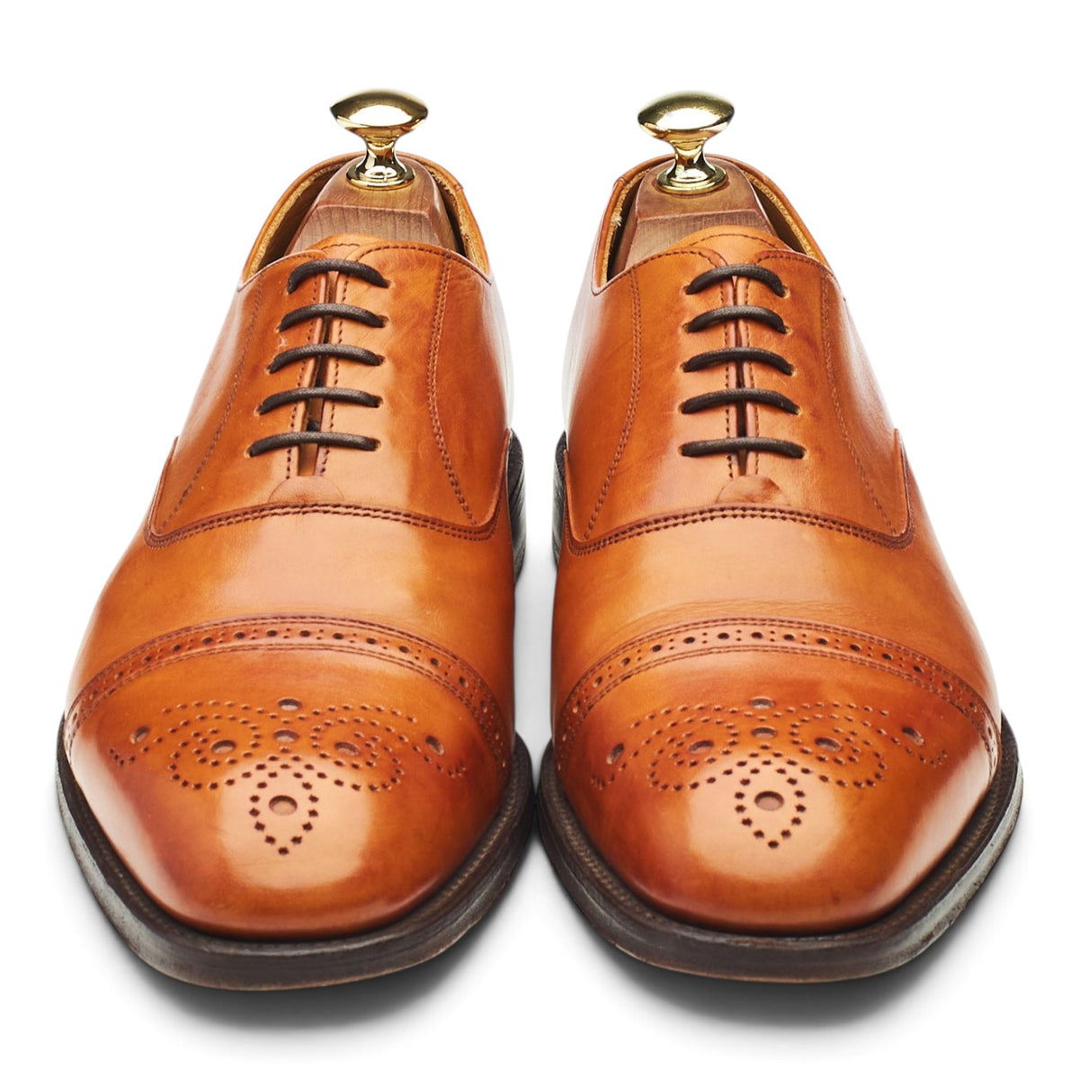 Tan Brown Leather Oxford Brogues UK 8.5 D