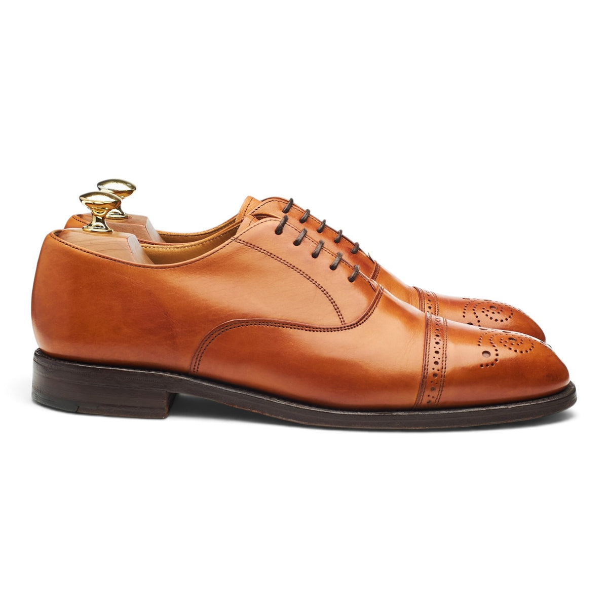 Tan Brown Leather Oxford Brogues UK 8.5 D