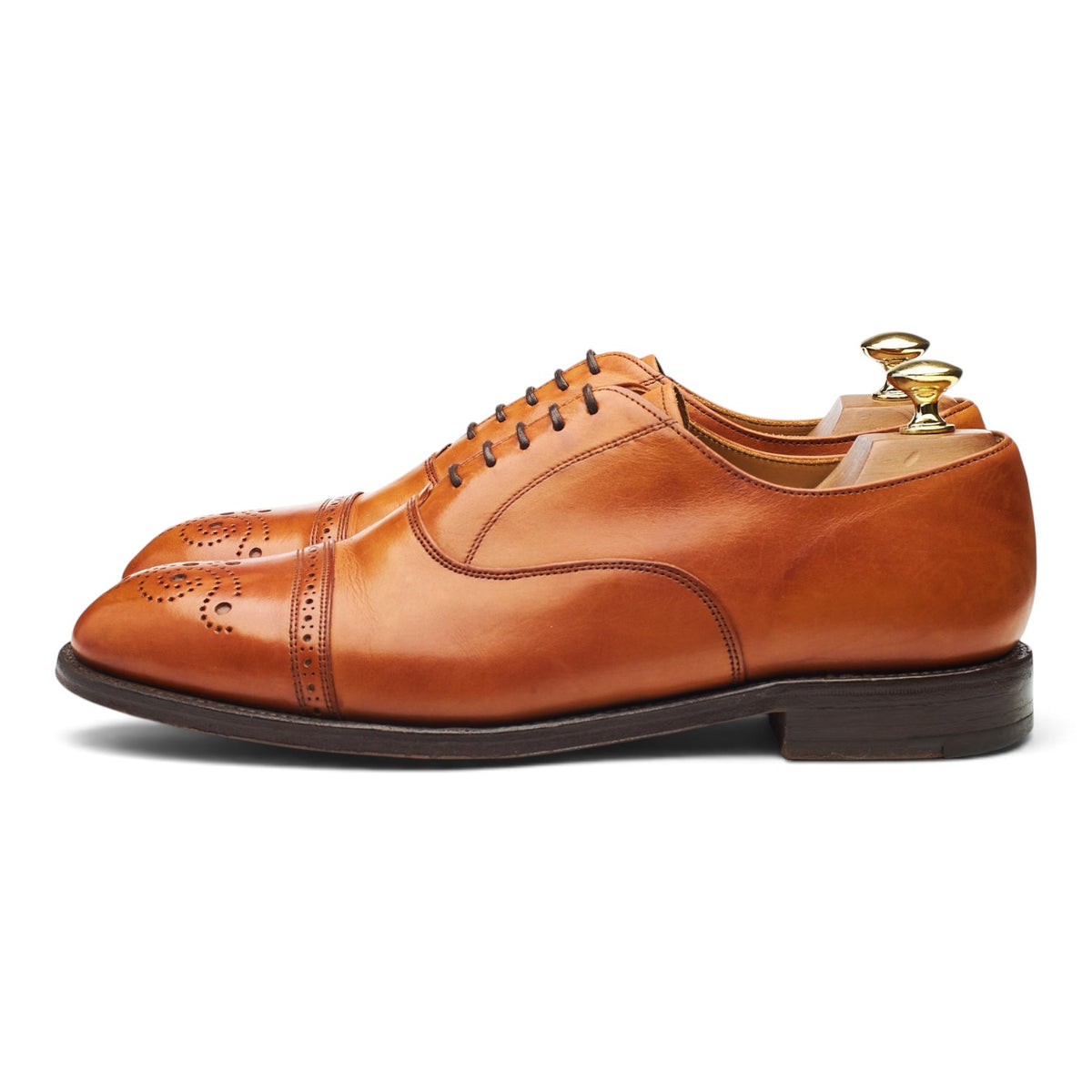 Tan Brown Leather Oxford Brogues UK 8.5 D