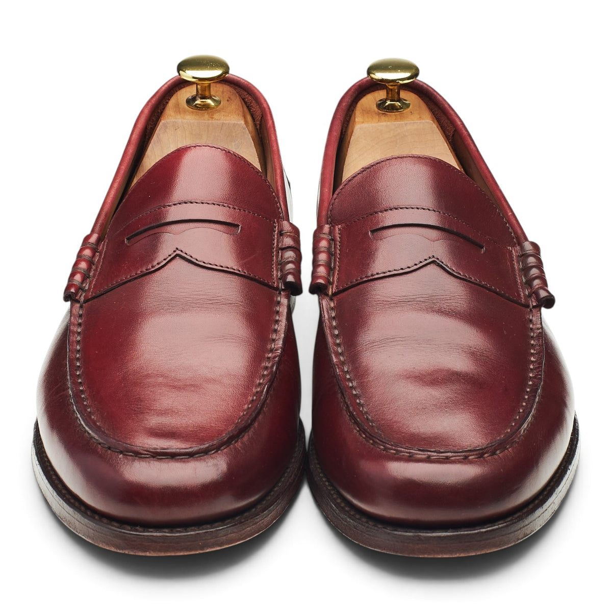 1880 'Hackney' Burgundy Leather Loafers UK 8 F