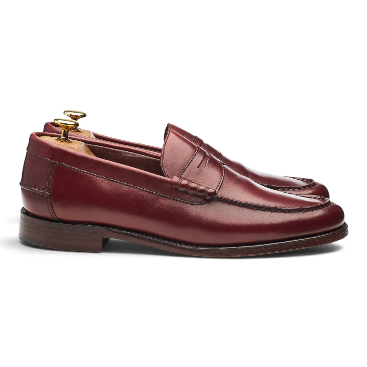 1880 'Hackney' Burgundy Leather Loafers UK 8 F