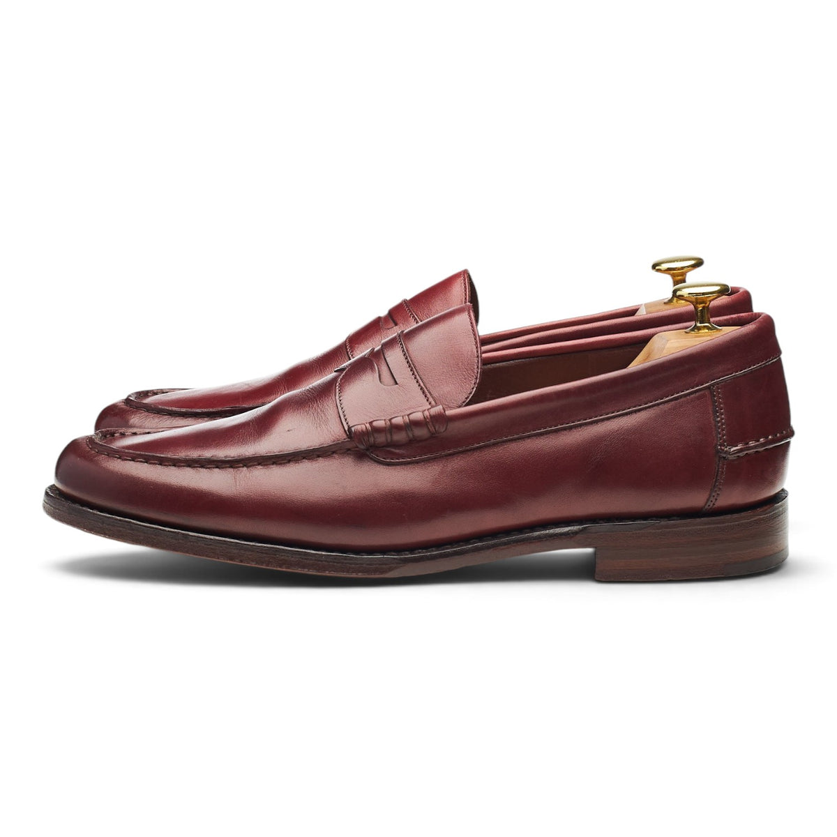1880 'Hackney' Burgundy Leather Loafers UK 8 F