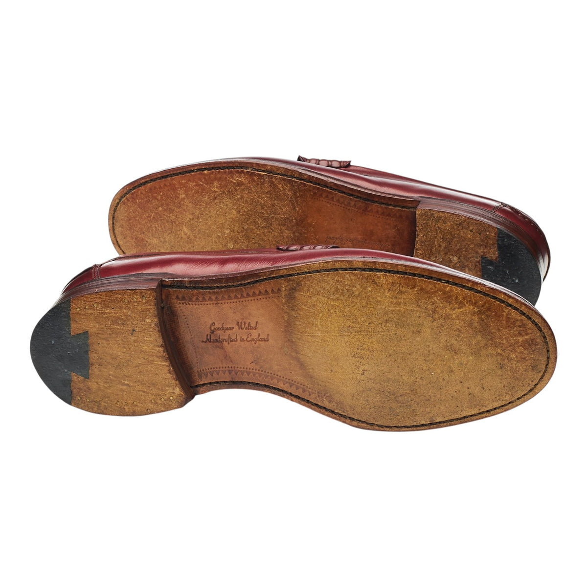 1880 'Hackney' Burgundy Leather Loafers UK 8 F