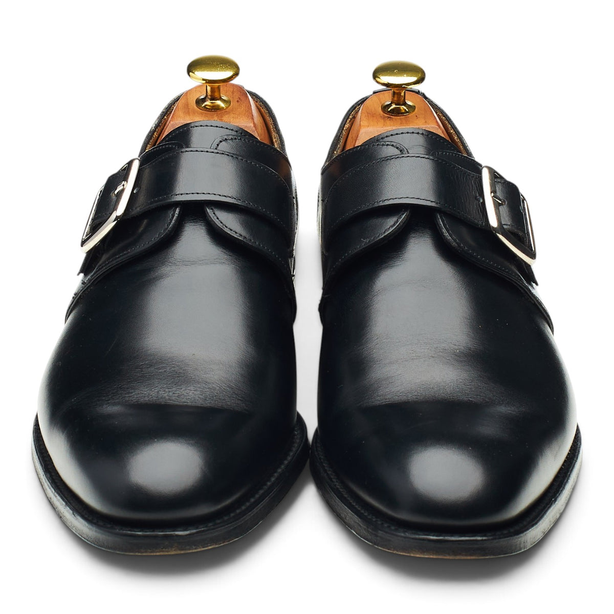 'Moorgate' Black Leather Monk Strap UK 8 F