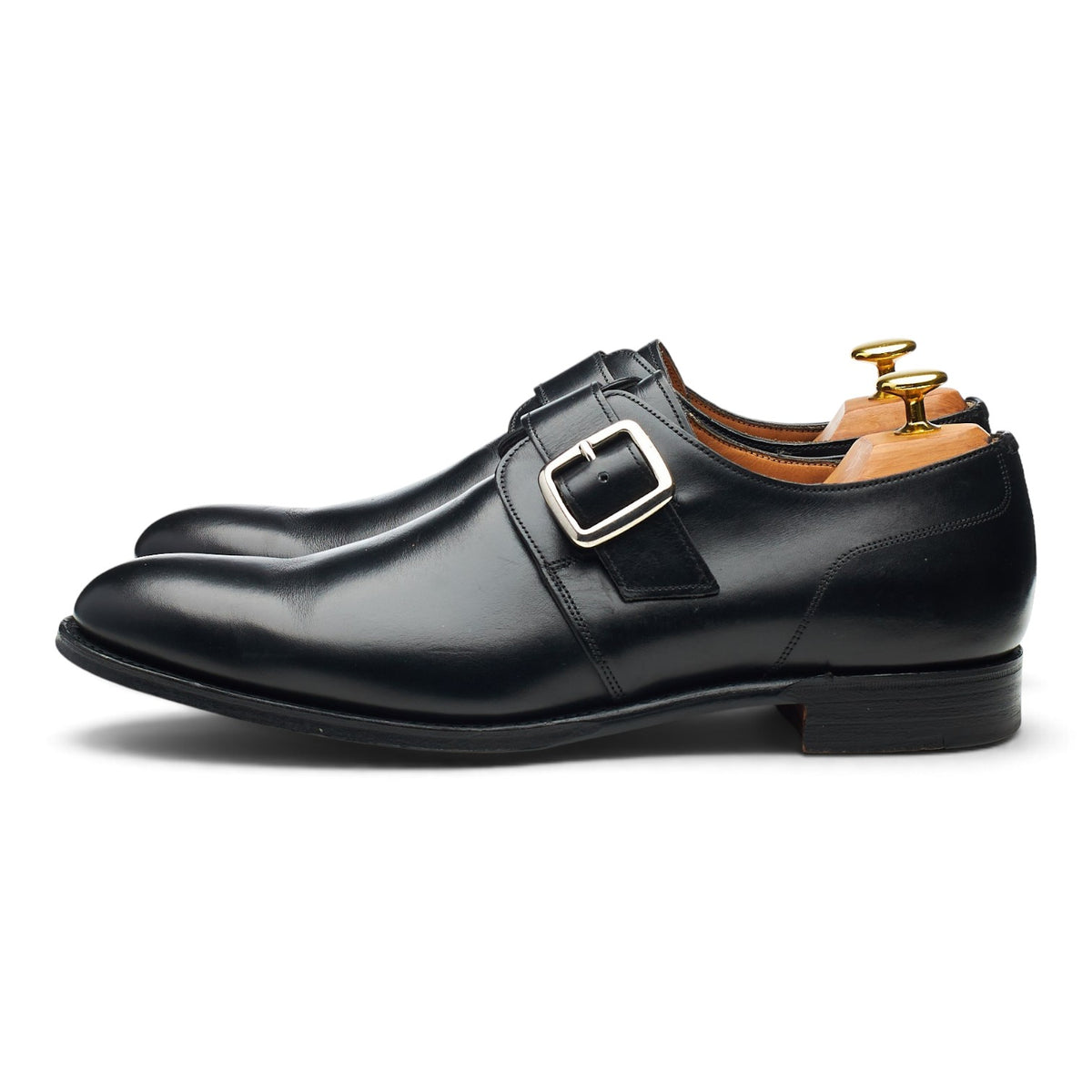 'Moorgate' Black Leather Monk Strap UK 8 F
