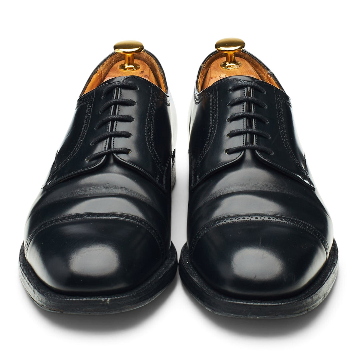 'Chagford' Black Leather Cap Toe Derby UK 6.5 F