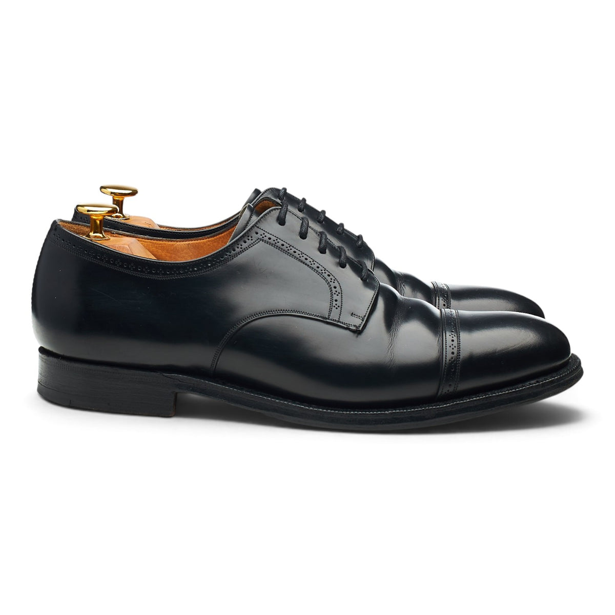 'Chagford' Black Leather Cap Toe Derby UK 6.5 F