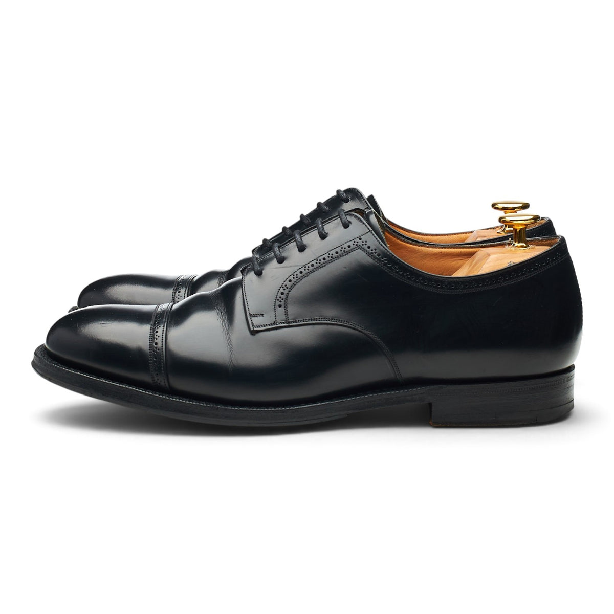 'Chagford' Black Leather Cap Toe Derby UK 6.5 F