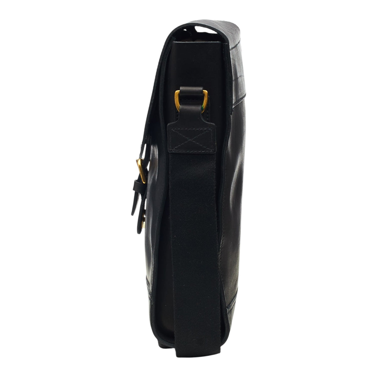 Black Leather Shoulder Messenger Bag