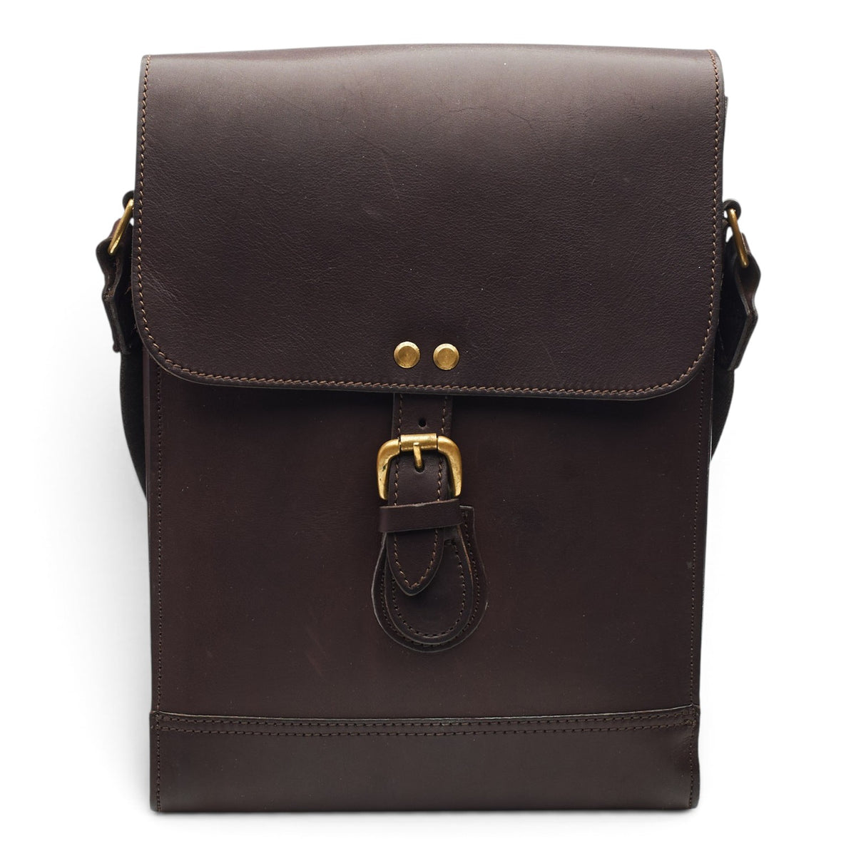 Dark Brown Leather Shoulder Messenger Bag