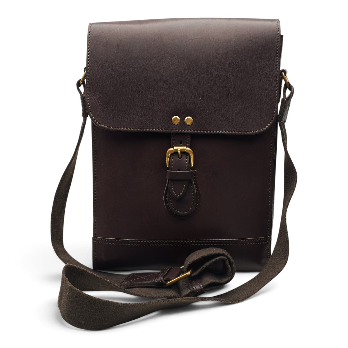 Dark Brown Leather Shoulder Messenger Bag