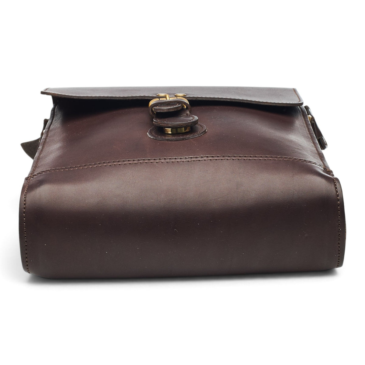 Dark Brown Leather Shoulder Messenger Bag