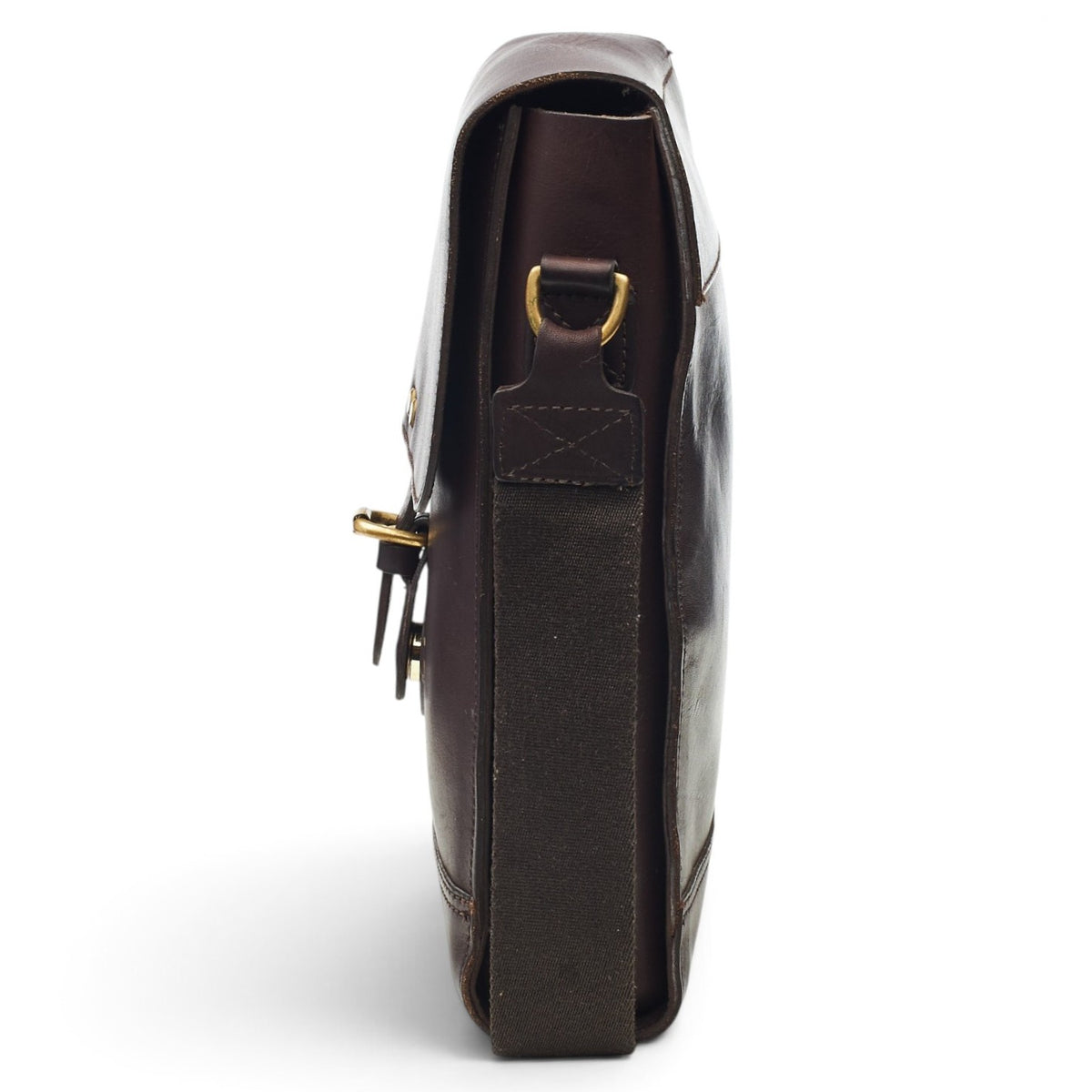 Dark Brown Leather Shoulder Messenger Bag