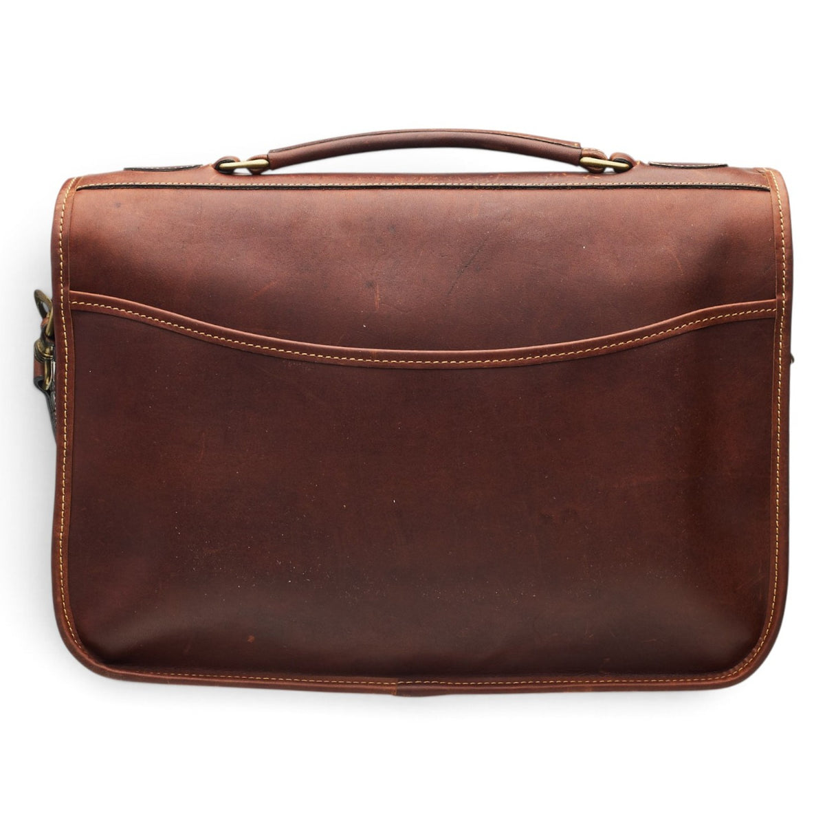 'Small Clipper' Tan Brown Leather Briefcase