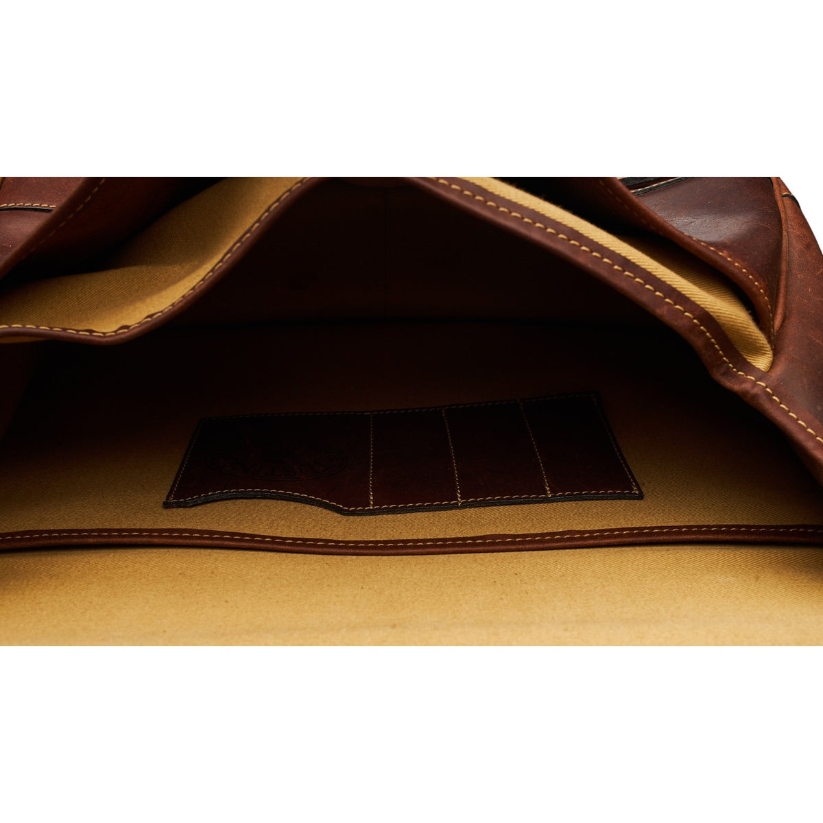 'Small Clipper' Tan Brown Leather Briefcase