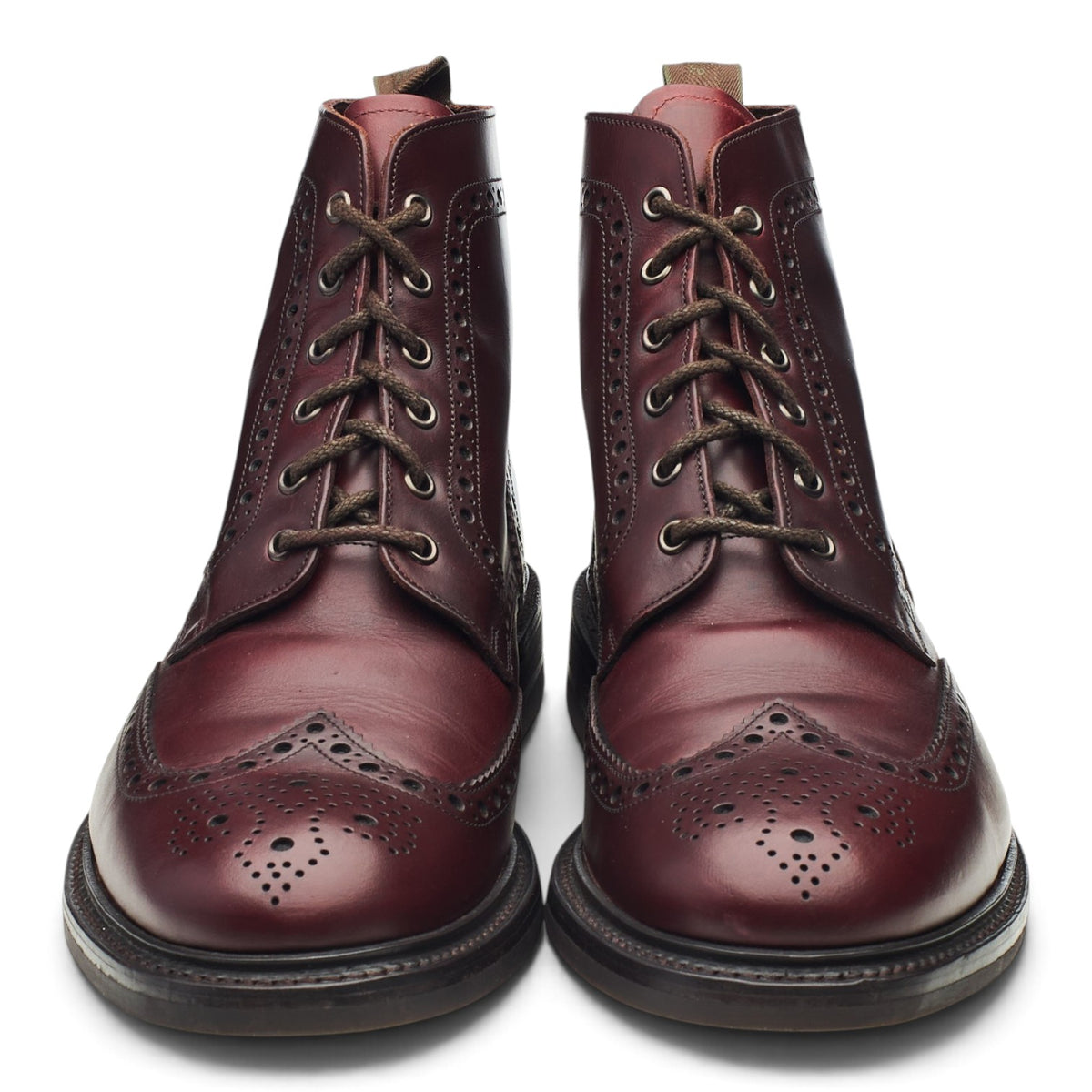 1880 'Bedale' Burgundy Chromexcel Leather Brogues Boots UK 11 G