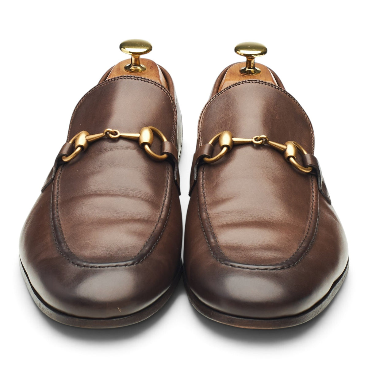 'Jordaan' Brown Leather Horsebit Loafers UK 8.5