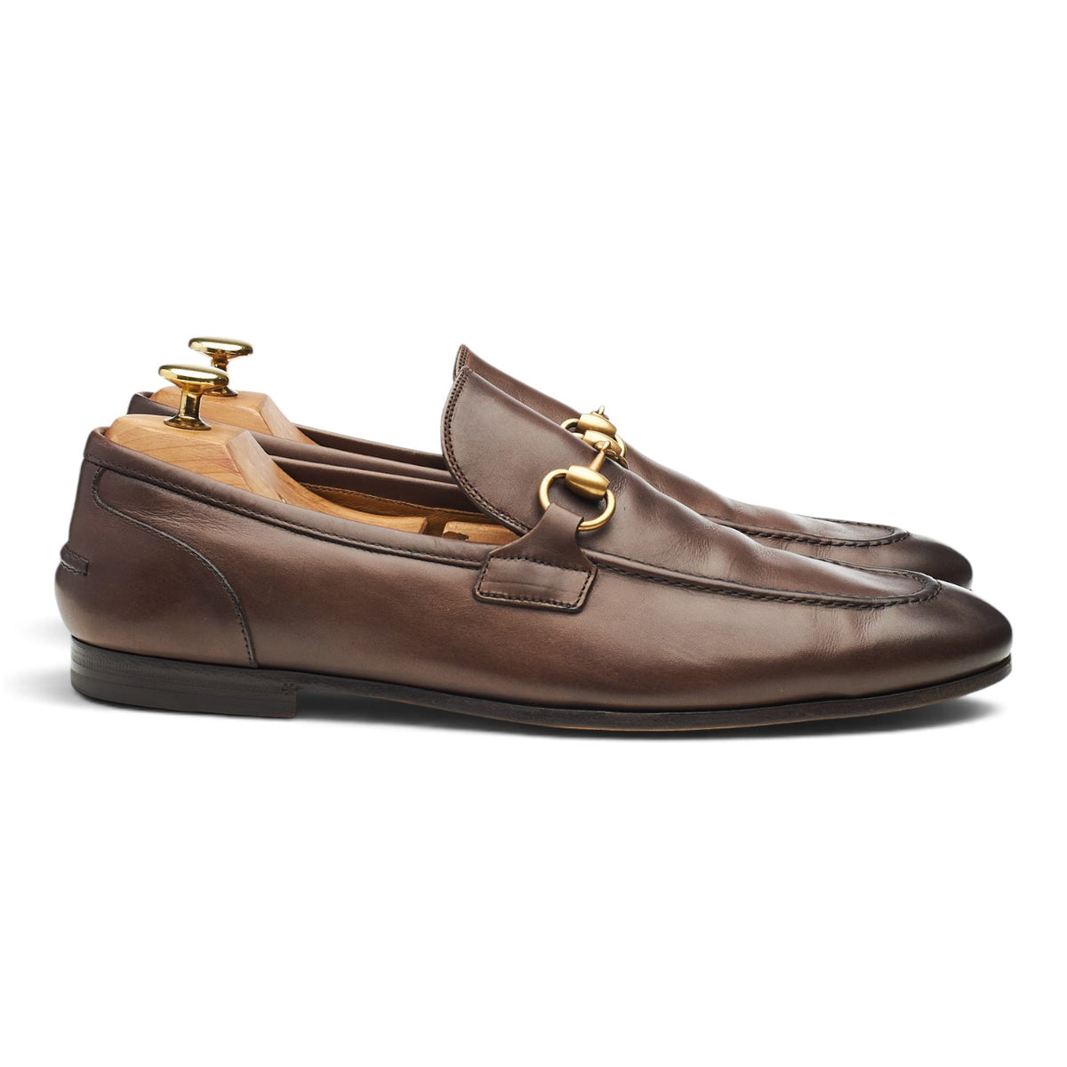 'Jordaan' Brown Leather Horsebit Loafers UK 8.5