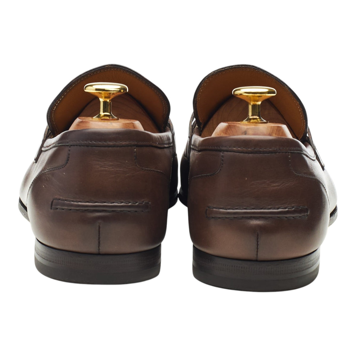 'Jordaan' Brown Leather Horsebit Loafers UK 8.5