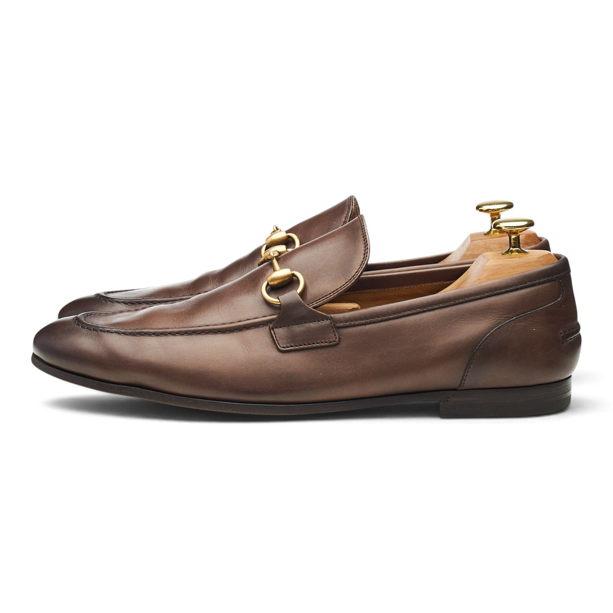 'Jordaan' Brown Leather Horsebit Loafers UK 8.5
