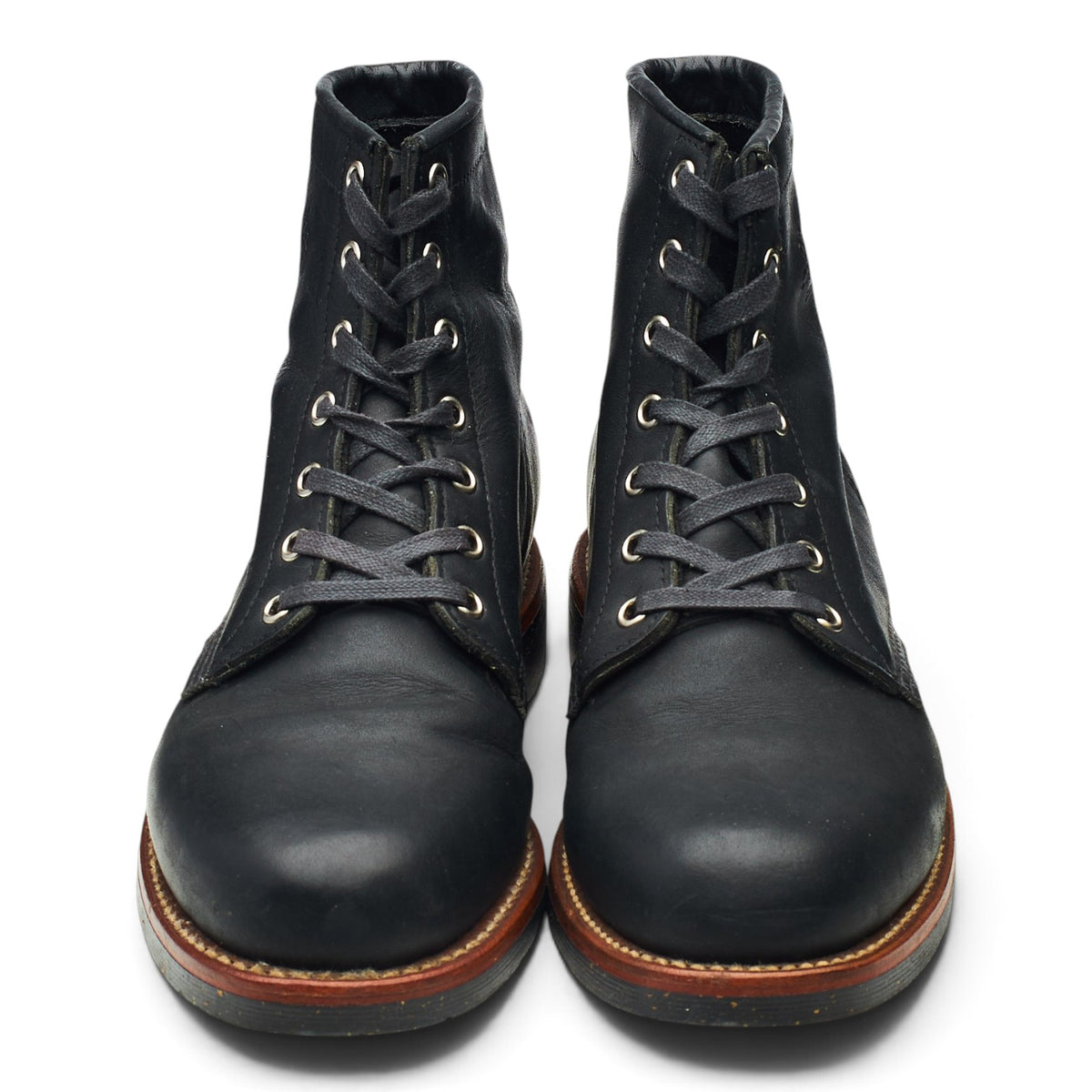 Black Leather Service Boots UK 7.5 US 8.5