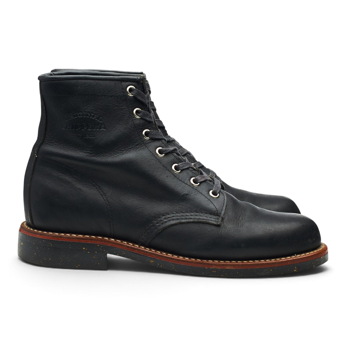 Black Leather Service Boots UK 7.5 US 8.5