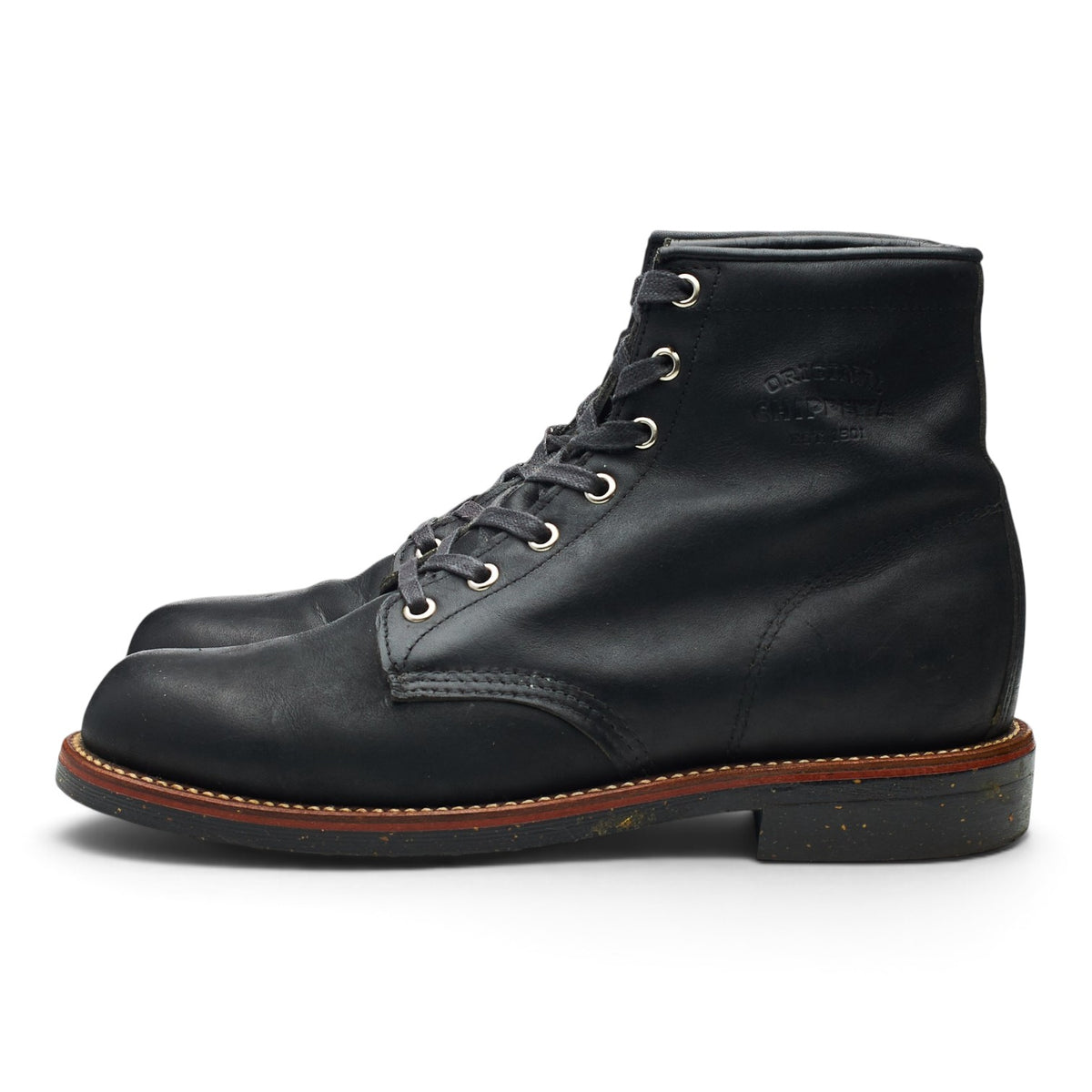 Black Leather Service Boots UK 7.5 US 8.5