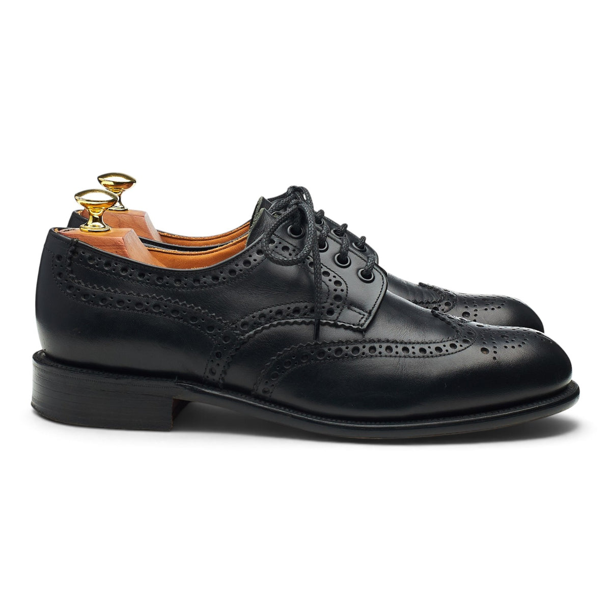 'Appleby' Black Leather Derby Brogues UK 7.5 FX