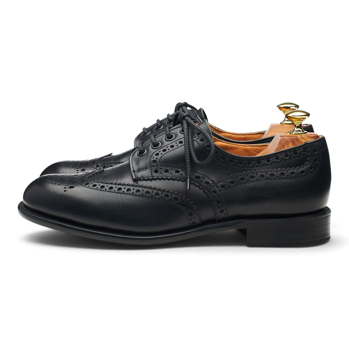 'Appleby' Black Leather Derby Brogues UK 7.5 FX