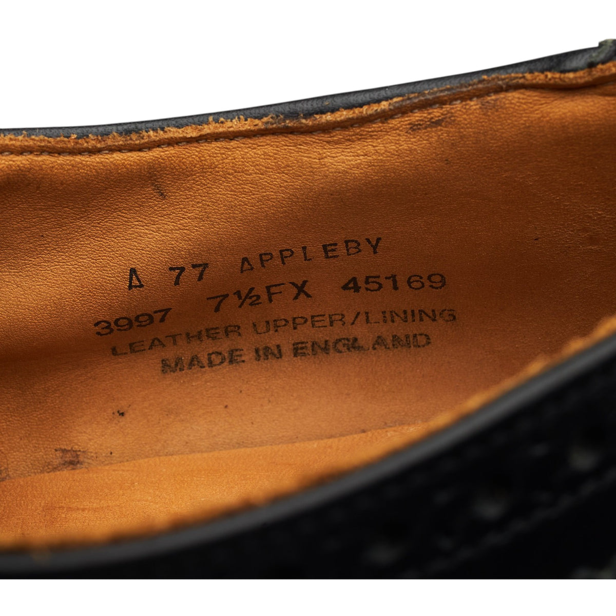 'Appleby' Black Leather Derby Brogues UK 7.5 FX