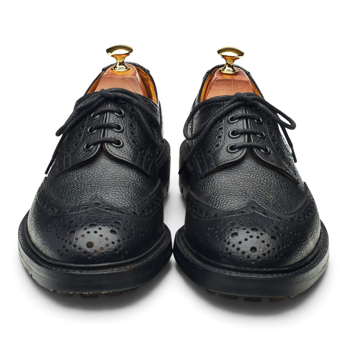 'Ilkley' Black Grain Leather Derby Brogues UK 8.5