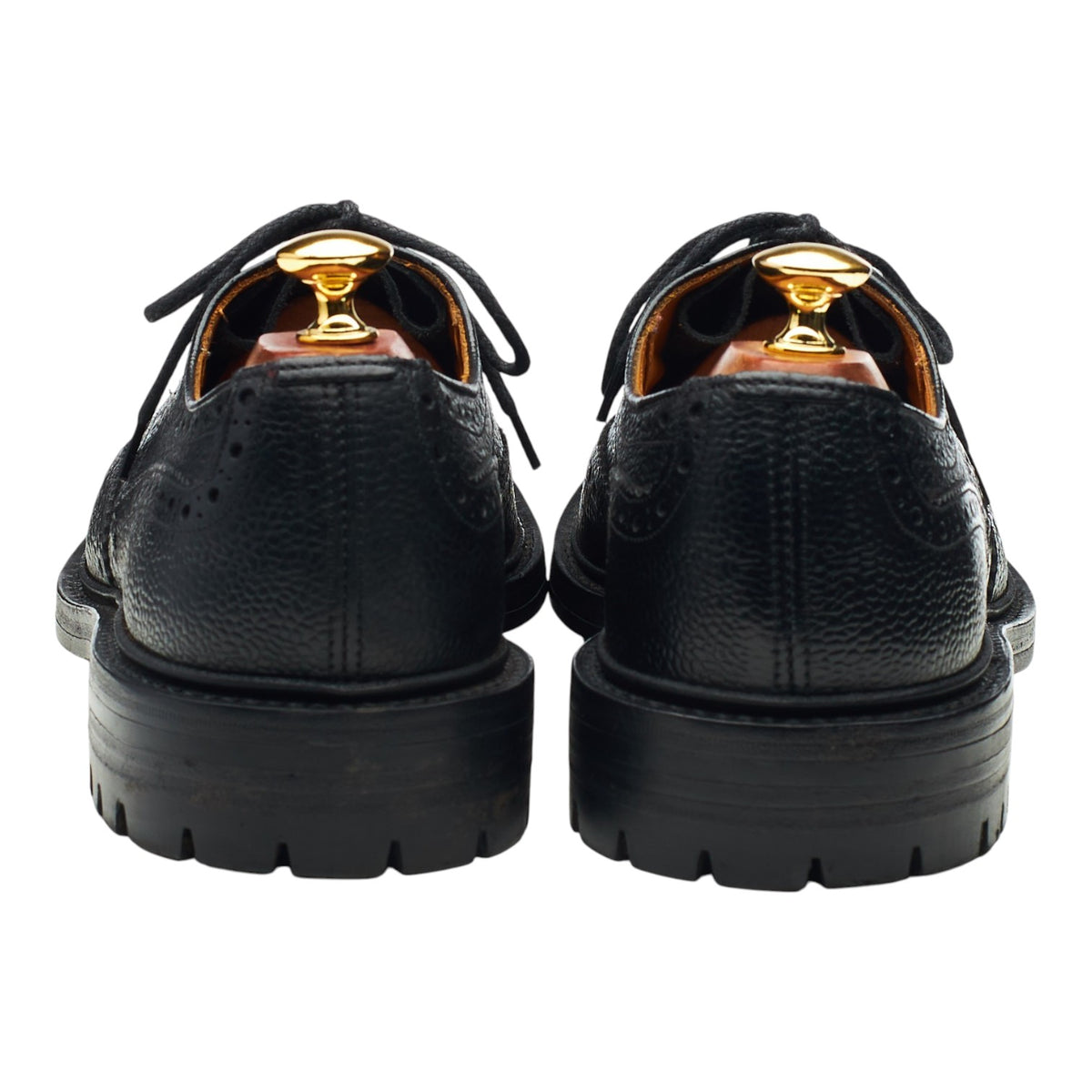 'Ilkley' Black Grain Leather Derby Brogues UK 8.5