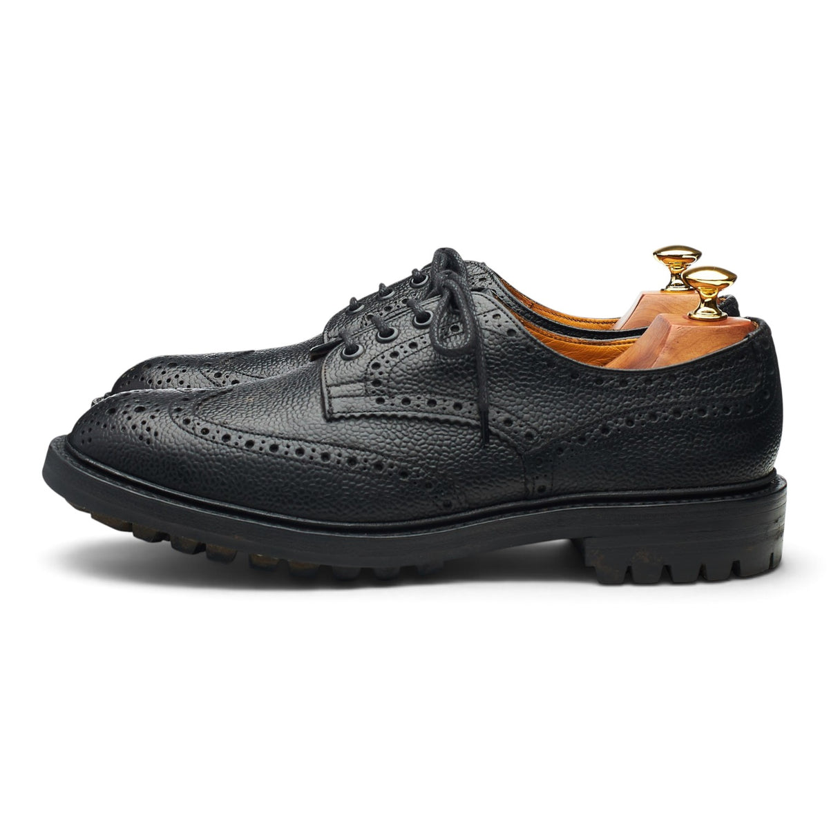 'Ilkley' Black Grain Leather Derby Brogues UK 8.5